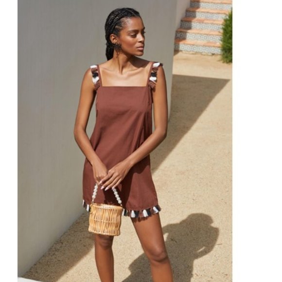 NWT - Anthropologie The Hartley Brown Shift Mini Dress - XL - Picture 1 of 5